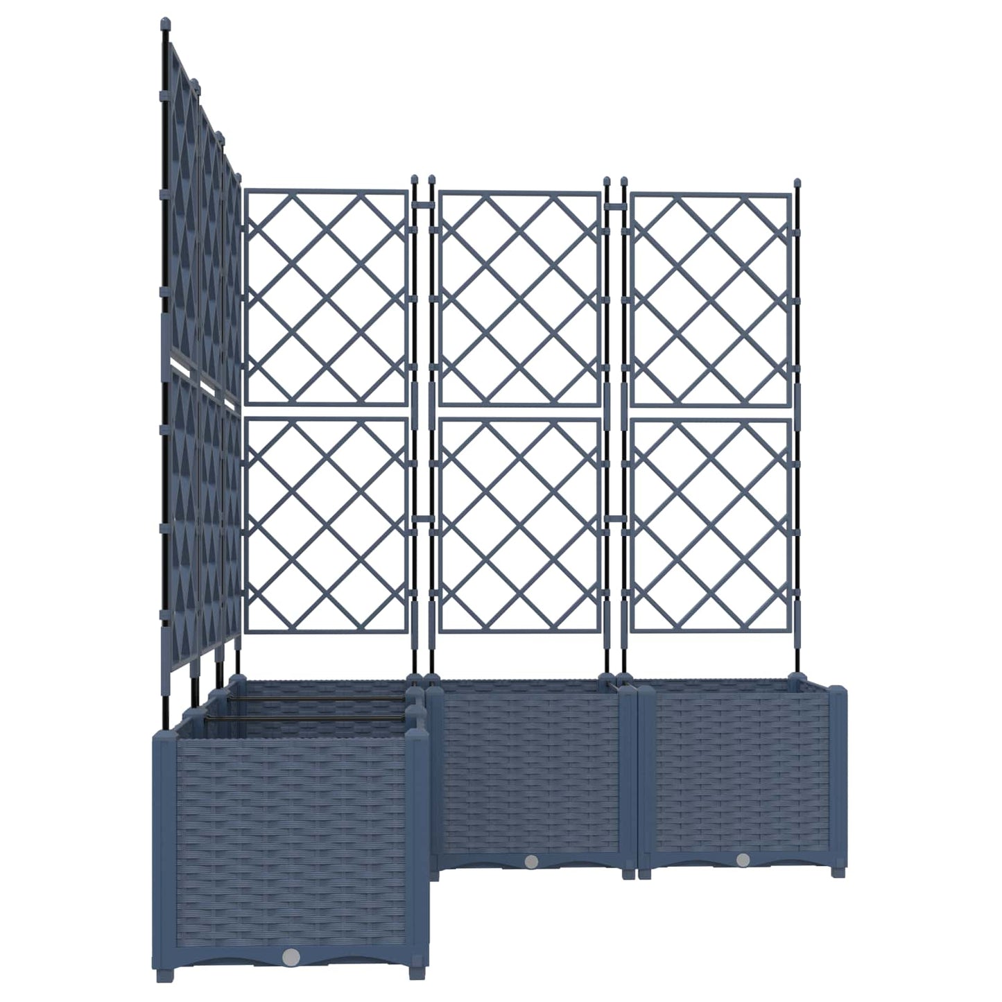 vidaXL Jardinière de jardin 5 pcs Gris 120 x 120 x 143 cm Acier