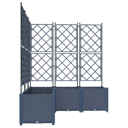 vidaXL Jardinière de jardin 5 pcs Gris 120 x 120 x 143 cm Acier