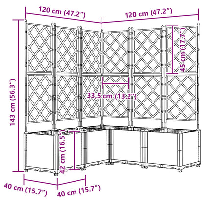vidaXL Jardinière de jardin 5 pcs Gris 120 x 120 x 143 cm Acier