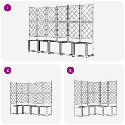 vidaXL Jardinière de jardin 5 pcs Gris 120 x 120 x 143 cm Acier