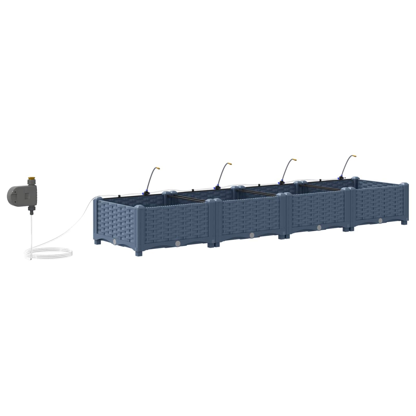 Garten-Pflanzgefäß 4 pcs Grau 120 x 120 x 142 cm Stahl