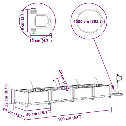 Garten-Pflanzgefäß 4 pcs Grau 120 x 120 x 142 cm Stahl