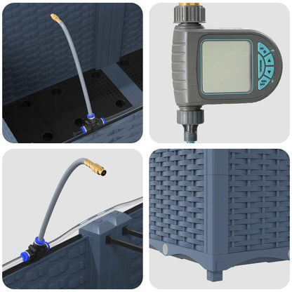 Garten-Pflanzgefäß 3 pcs Grau 120 x 120 x 142 cm Stahl