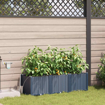 vidaXL Jardinière de jardin 3 pcs Gris 120 x 120 x 142 cm Acier