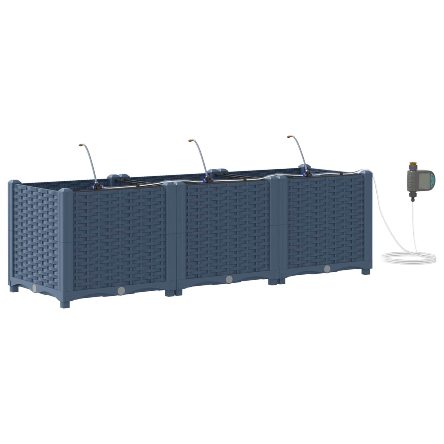 Garten-Pflanzgefäß 3 pcs Grau 120 x 120 x 142 cm Stahl