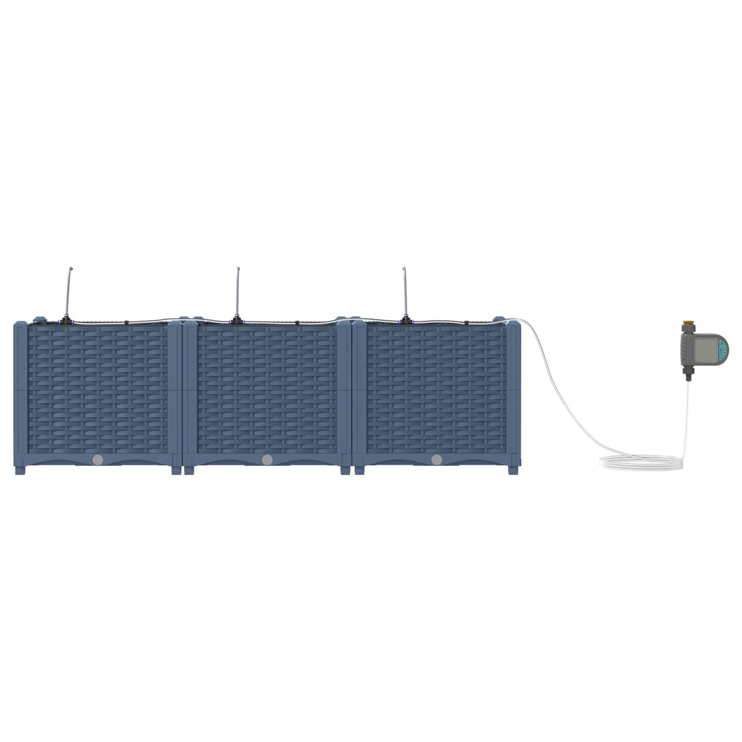 Garten-Pflanzgefäß 3 pcs Grau 120 x 120 x 142 cm Stahl