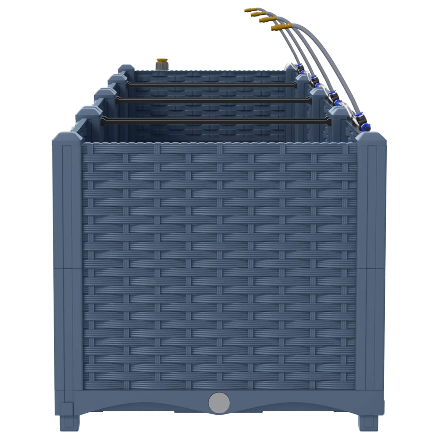 Garten-Pflanzgefäß 3 pcs Grau 120 x 120 x 142 cm Stahl