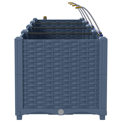 Garten-Pflanzgefäß 3 pcs Grau 120 x 120 x 142 cm Stahl