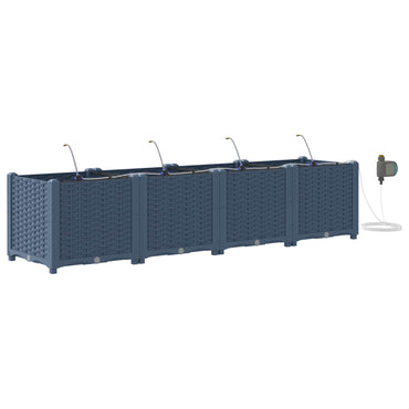 vidaXL Jardinière 4 pcs Gris 120 x 120 x 142 cm Acier