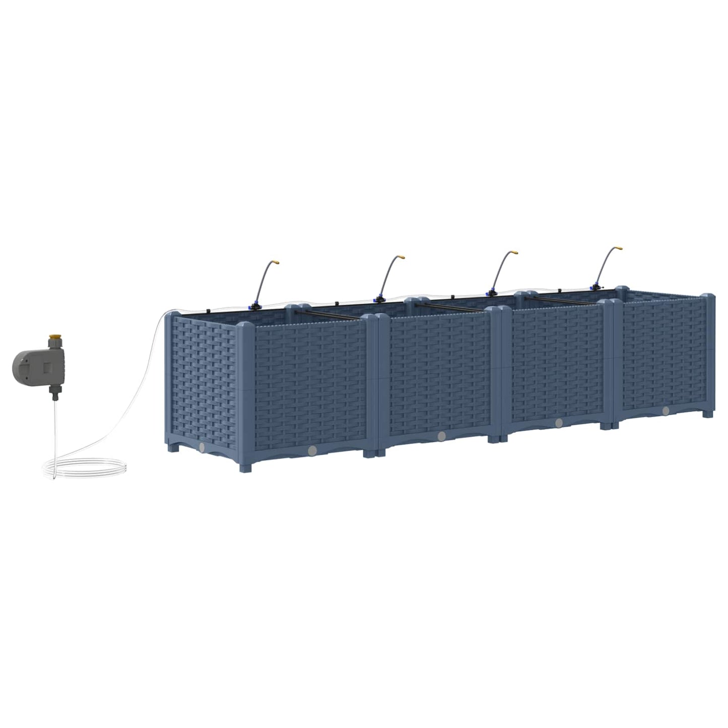 vidaXL Jardinière 4 pcs Gris 120 x 120 x 142 cm Acier