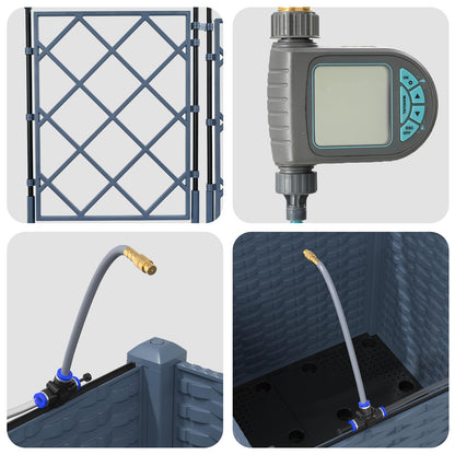 Garten-Pflanzgefäß Grau 40 x 40 x 142 cm Stahl