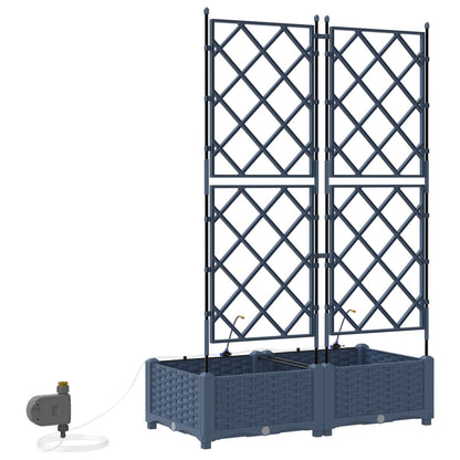 vidaXL Jardinière de jardin 2 pcs Gris 120 x 120 x 142 cm Acier