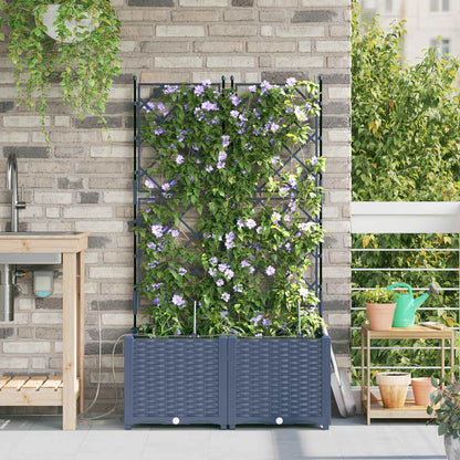 vidaXL Jardinière de jardin 2 pcs Gris 120 x 120 x 142 cm Acier