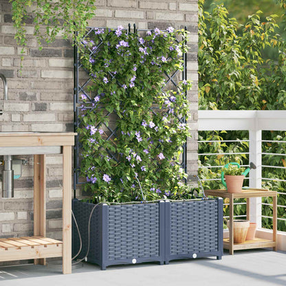 vidaXL Jardinière de jardin 2 pcs Gris 120 x 120 x 142 cm Acier