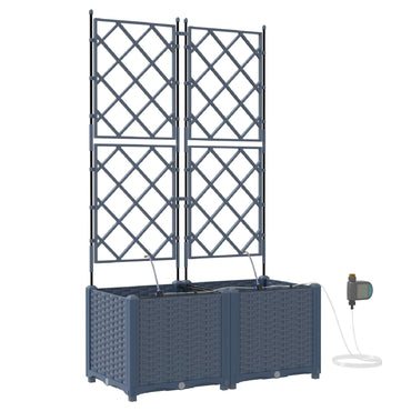 vidaXL Jardinière de jardin 2 pcs Gris 120 x 120 x 142 cm Acier