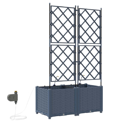 vidaXL Jardinière de jardin 2 pcs Gris 120 x 120 x 142 cm Acier