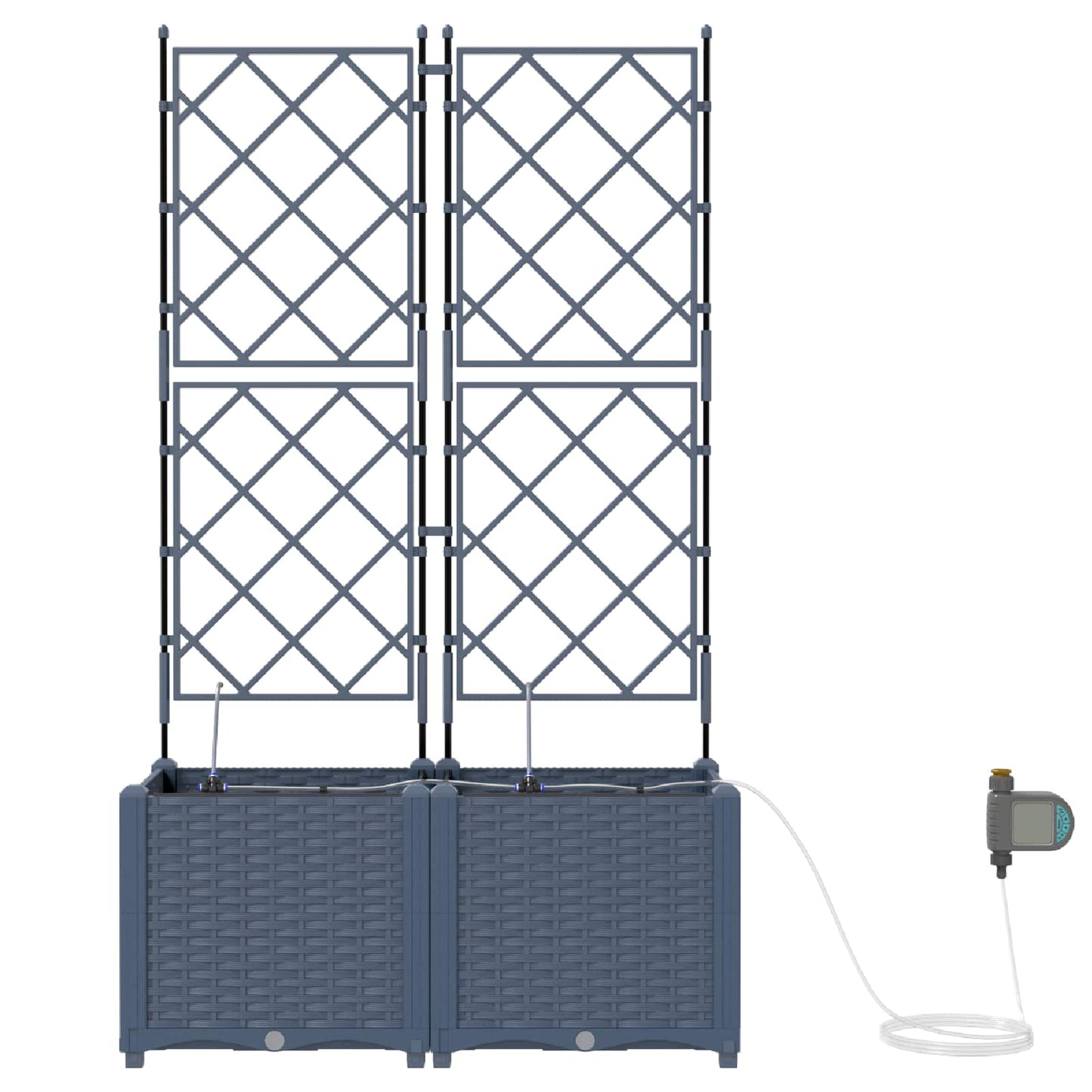 vidaXL Jardinière de jardin 2 pcs Gris 120 x 120 x 142 cm Acier