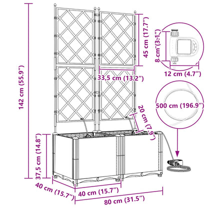Garten-Pflanzgefäß 2 pcs Grau 120 x 120 x 142 cm Stahl