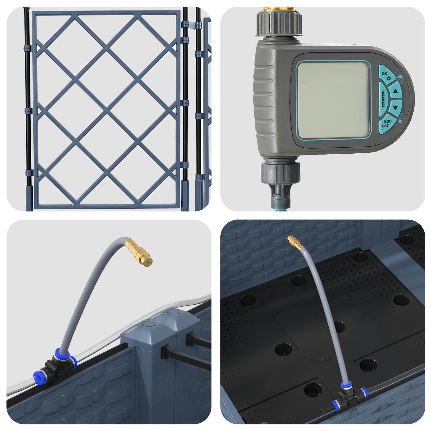 Garten-Pflanzgefäß 3 pcs Grau 120 x 120 x 142 cm Stahl