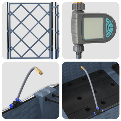 Garten-Pflanzgefäß 3 pcs Grau 120 x 120 x 142 cm Stahl