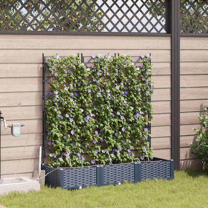 vidaXL Jardinière de jardin 3 pcs Gris 120 x 120 x 142 cm Acier