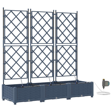 vidaXL Jardinière de jardin 3 pcs Gris 120 x 120 x 142 cm Acier