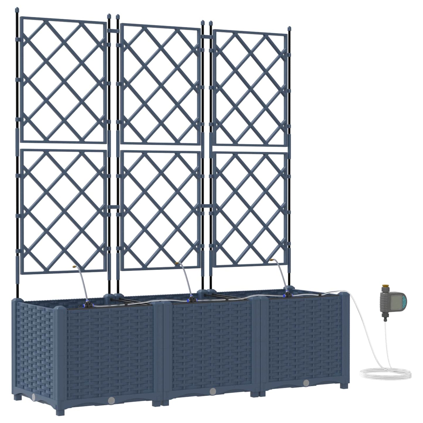 vidaXL Jardinière de jardin 3 pcs Gris 120 x 120 x 142 cm Acier