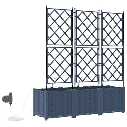 vidaXL Jardinière de jardin 3 pcs Gris 120 x 120 x 142 cm Acier
