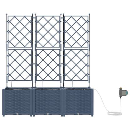 vidaXL Jardinière de jardin 3 pcs Gris 120 x 120 x 142 cm Acier