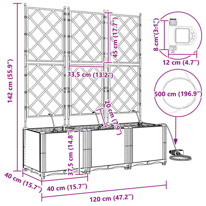 vidaXL Jardinière de jardin 3 pcs Gris 120 x 120 x 142 cm Acier