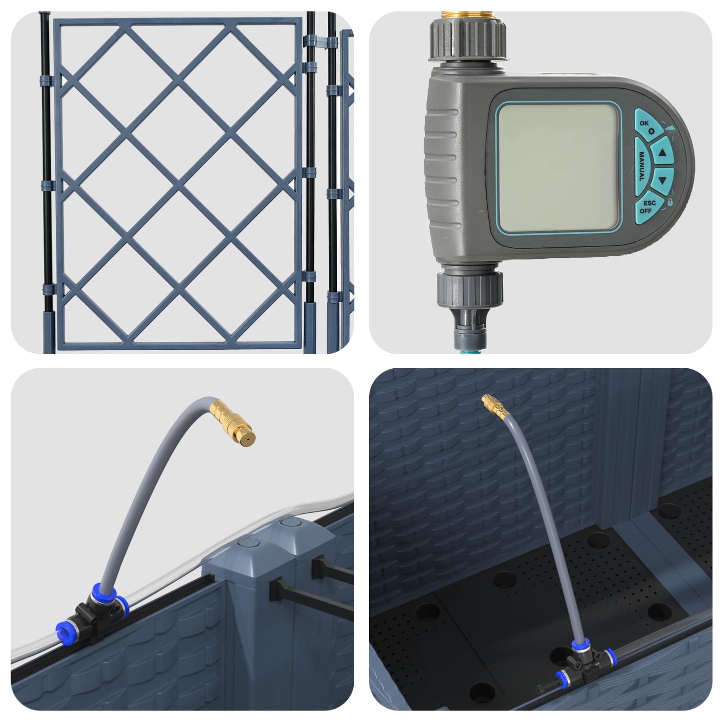 Garten-Pflanzgefäß 3 pcs Grau 120 x 120 x 142 cm Stahl