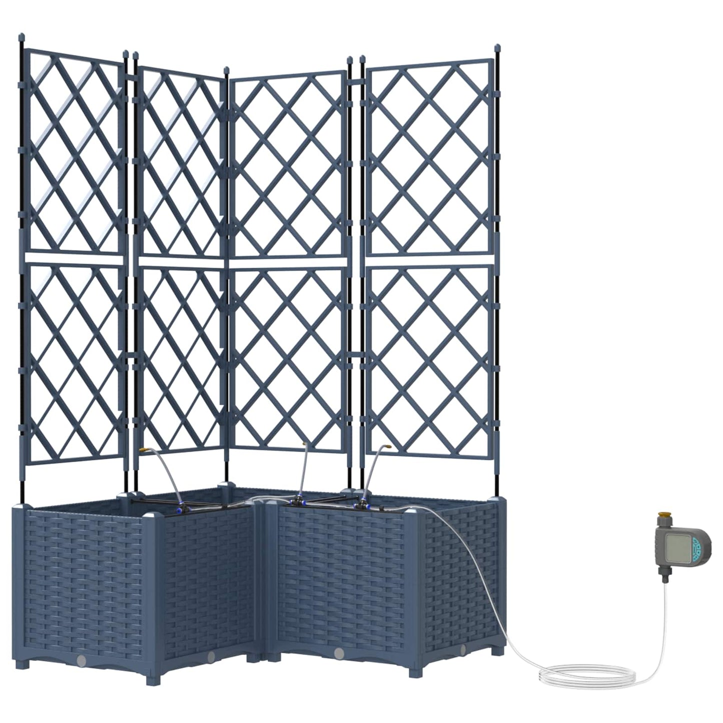 Garten-Pflanzgefäß 3 pcs Grau 120 x 120 x 142 cm Stahl