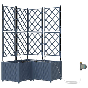 vidaXL Jardinière de jardin 3 pcs Gris 120 x 120 x 142 cm Acier