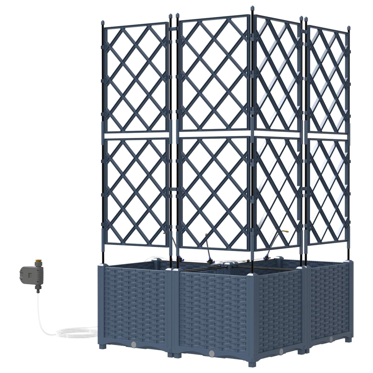 Garten-Pflanzgefäß 3 pcs Grau 120 x 120 x 142 cm Stahl