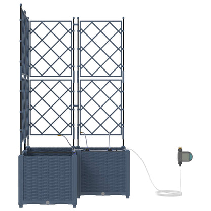 Garten-Pflanzgefäß 3 pcs Grau 120 x 120 x 142 cm Stahl