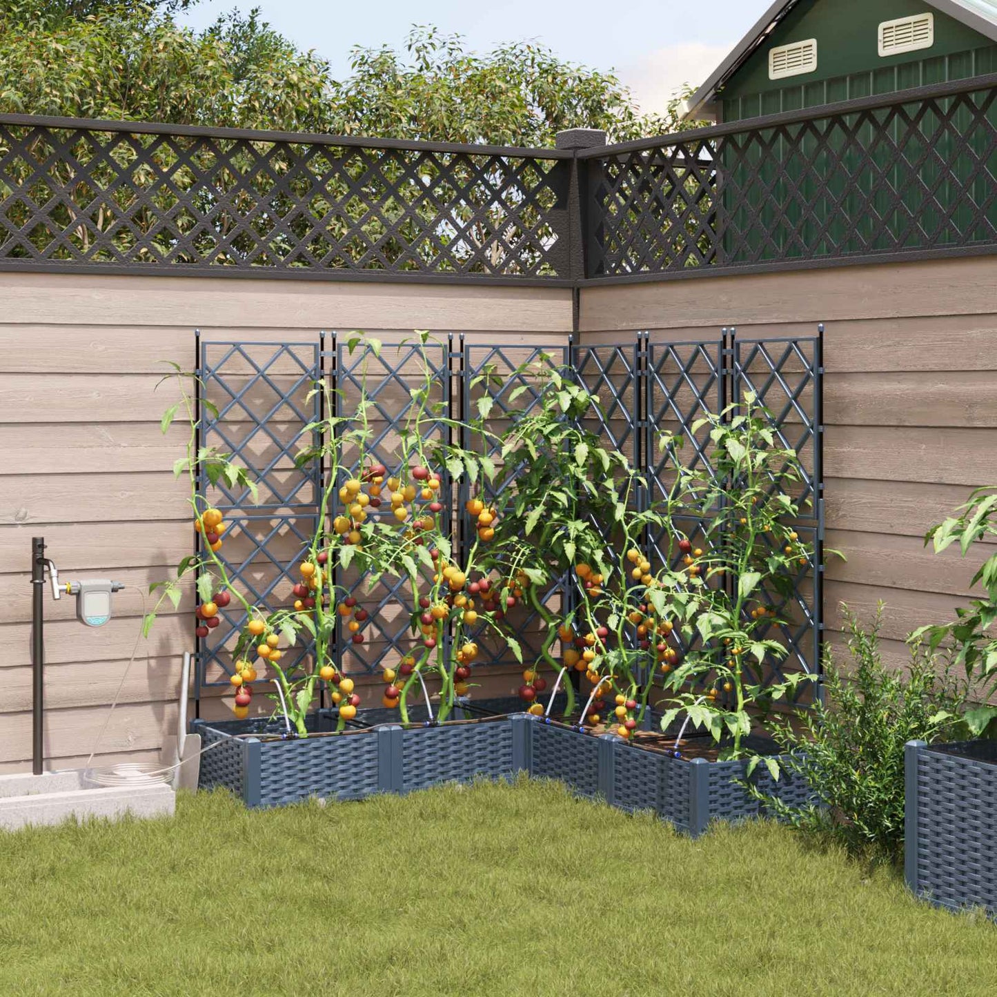 vidaXL Jardinière surélevée 5 pcs Gris 120 x 120 x 142 cm Acier