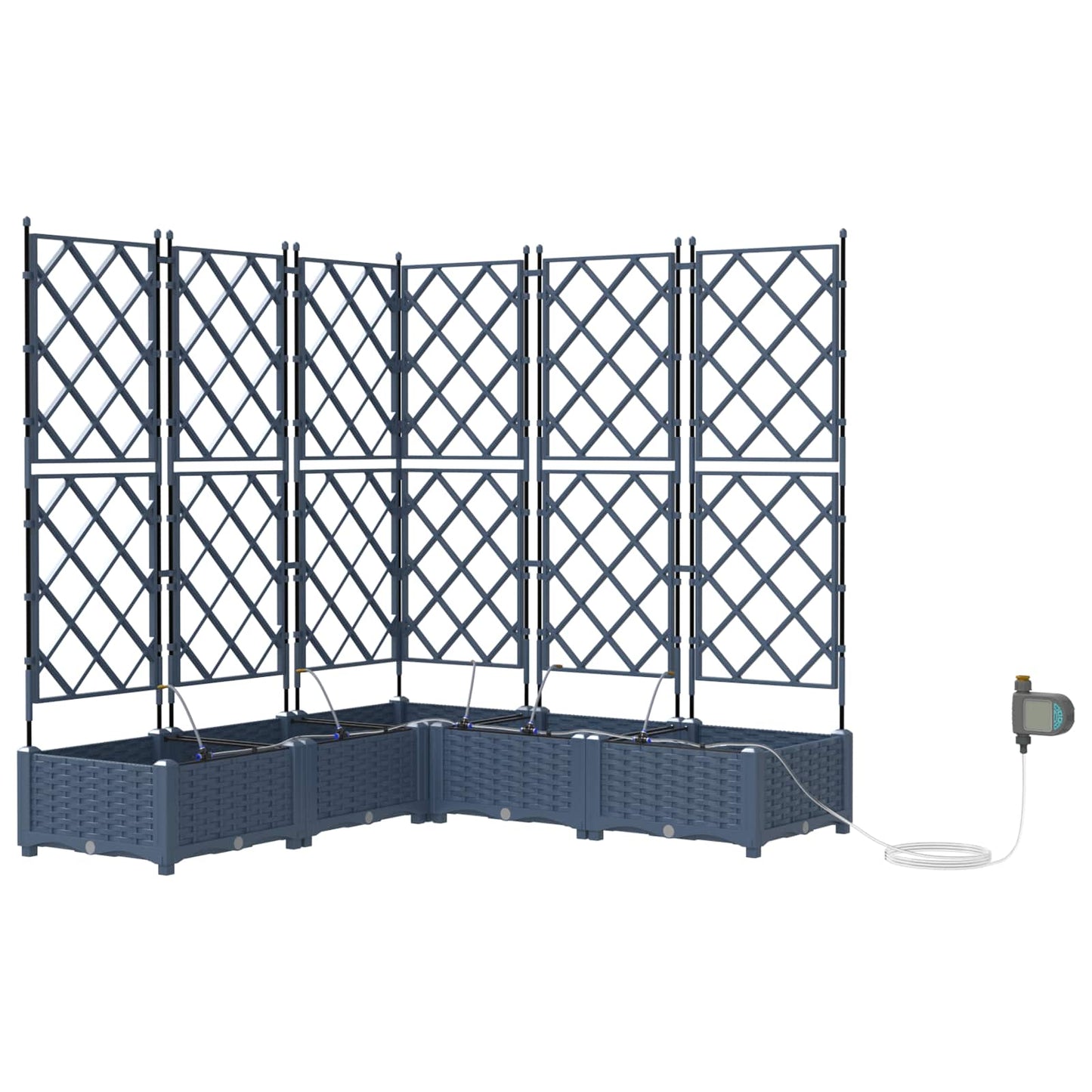 vidaXL Jardinière surélevée 5 pcs Gris 120 x 120 x 142 cm Acier