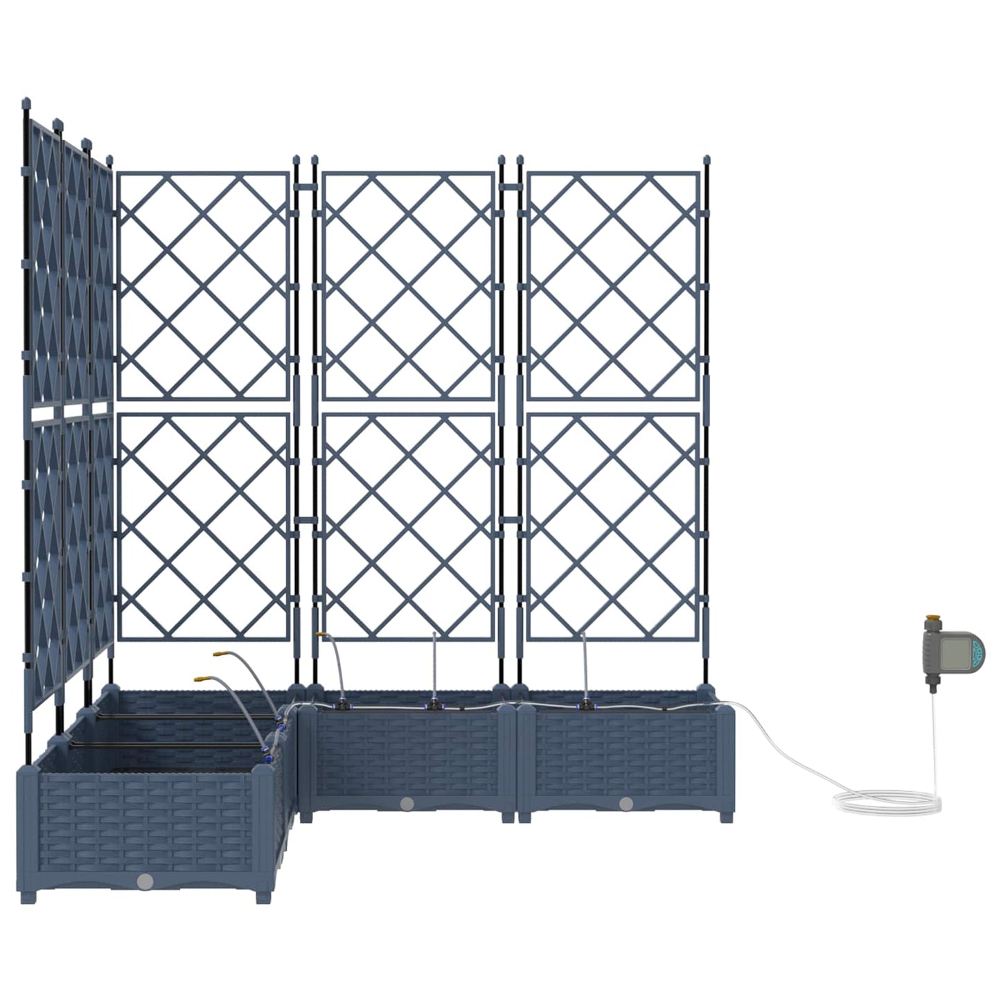 vidaXL Jardinière surélevée 5 pcs Gris 120 x 120 x 142 cm Acier