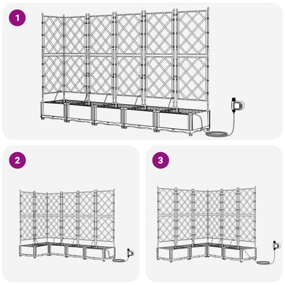 vidaXL Jardinière surélevée 5 pcs Gris 120 x 120 x 142 cm Acier