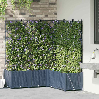 vidaXL Garten-Pflanzgefäß 5 pcs Grau Stahl