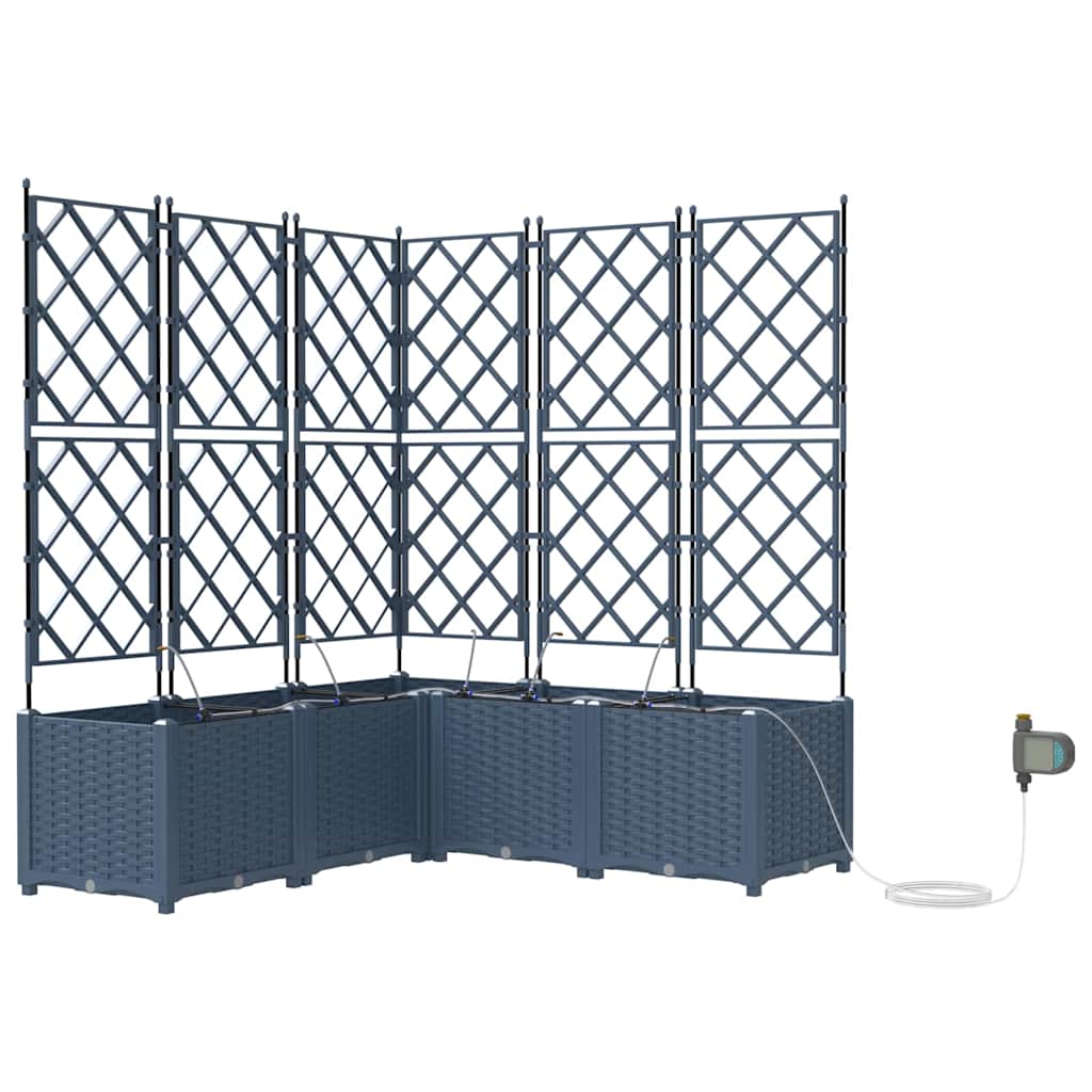 vidaXL Garten-Pflanzgefäß 5 pcs Grau Stahl