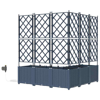 vidaXL Garten-Pflanzgefäß 5 pcs Grau Stahl