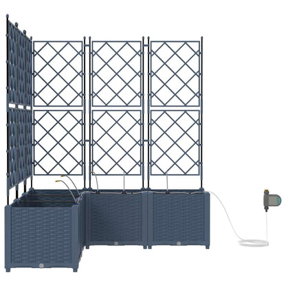 vidaXL Garten-Pflanzgefäß 5 pcs Grau Stahl