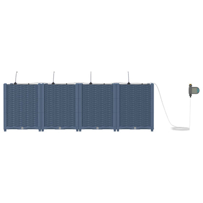 vidaXL Garten-Pflanzgefäß 4 pcs Grau 120 x 120 x 142 cm Stahl