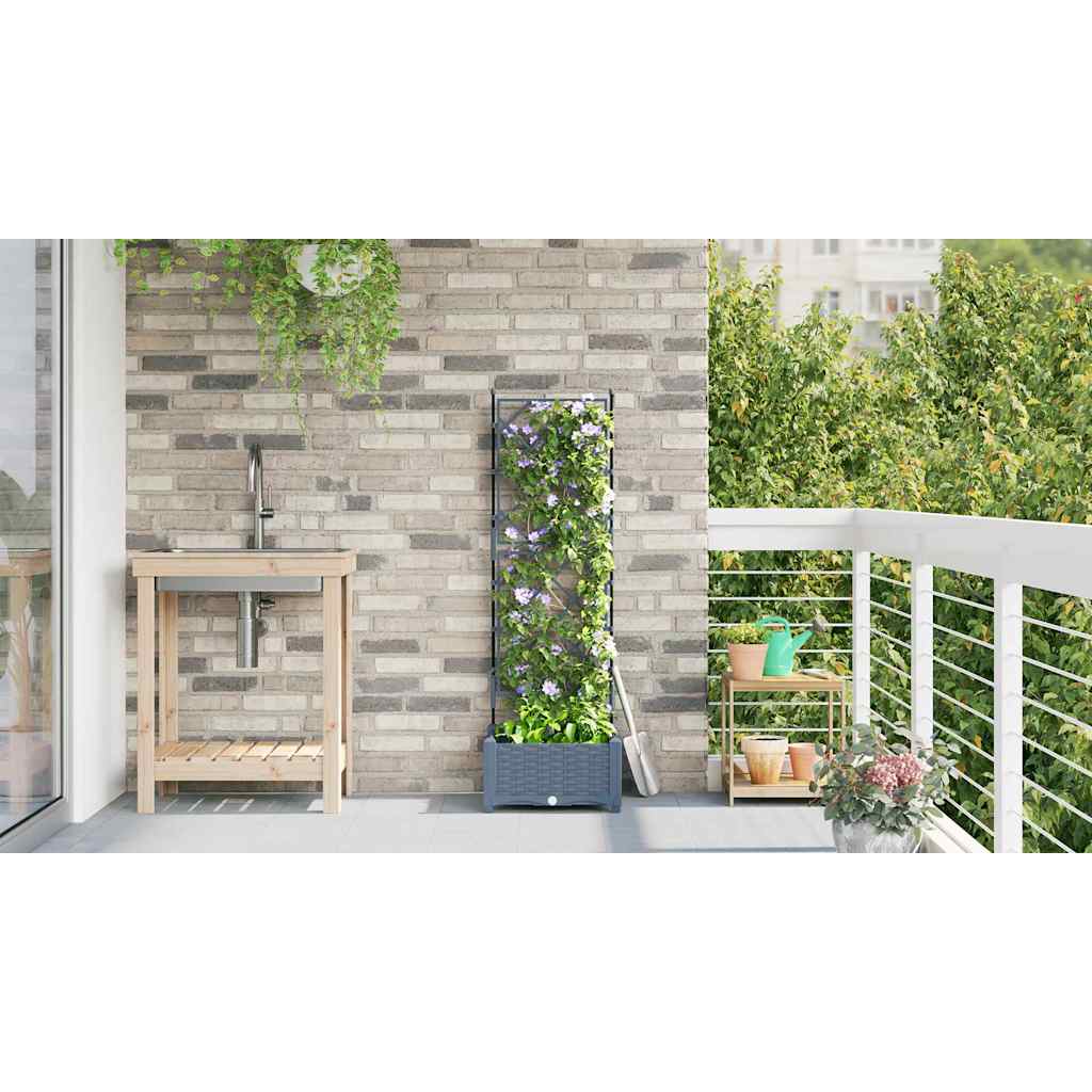 vidaXL Garten-Pflanzgefäß Hellgrau 40 x 40 x 125,5 cm Stahl