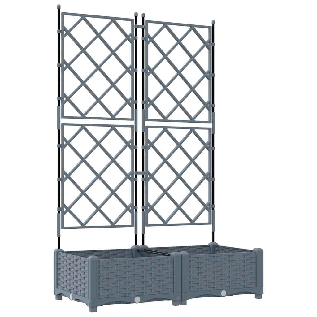 vidaXL Garten-Pflanzgefäß 2 pcs Hellgrau 80 x 40 x 125,5 cm Stahl