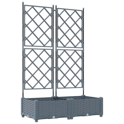 vidaXL Garten-Pflanzgefäß 2 pcs Hellgrau 80 x 40 x 125,5 cm Stahl
