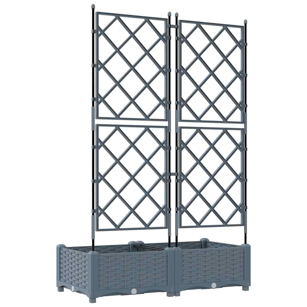 vidaXL Garten-Pflanzgefäß 2 pcs Hellgrau 80 x 40 x 125,5 cm Stahl