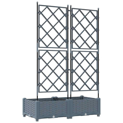 vidaXL Garten-Pflanzgefäß 2 pcs Hellgrau 80 x 40 x 125,5 cm Stahl
