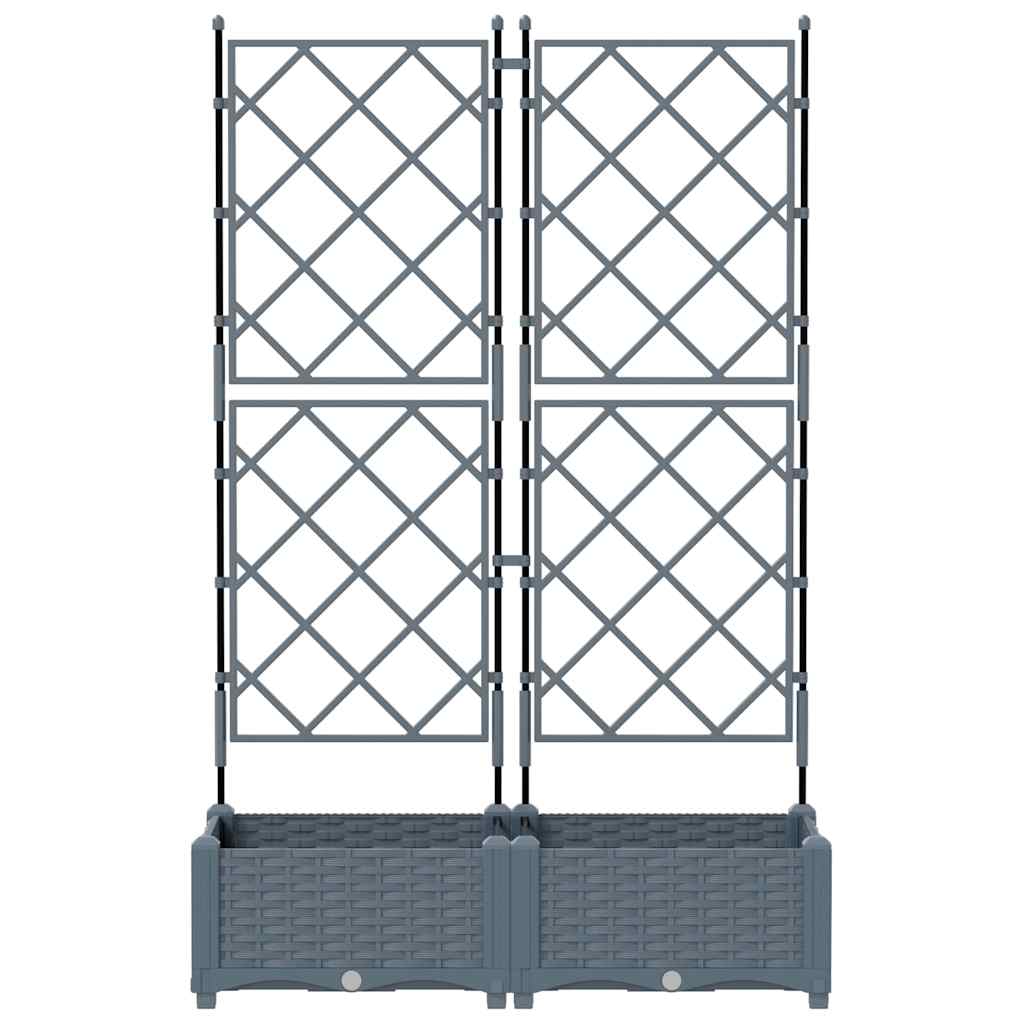 vidaXL Garten-Pflanzgefäß 2 pcs Hellgrau 80 x 40 x 125,5 cm Stahl